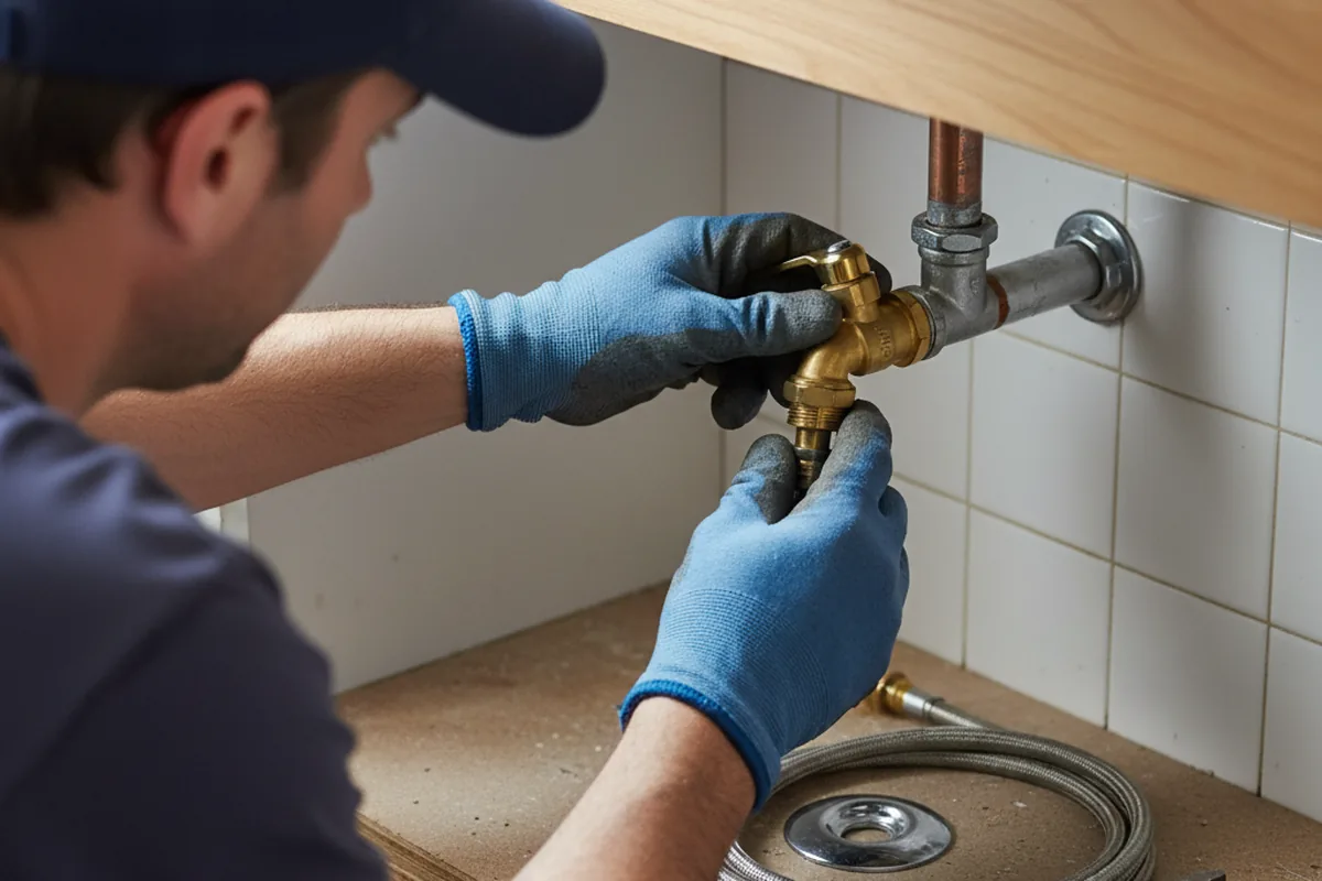 Shutoff valve and fitting work during Faucet and Fixture Repair in Peapack